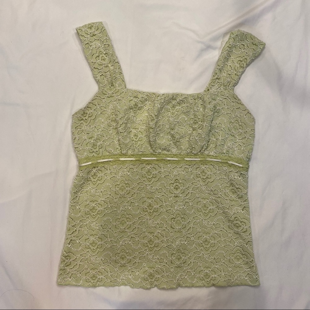 2000s dainty lace seafoam green tank 😇